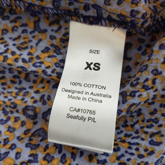 Seafolly SIZE XS Spahetti Strap Spirit Animal Print Button Front Midi Dress FLAW - Picture 7 of 13